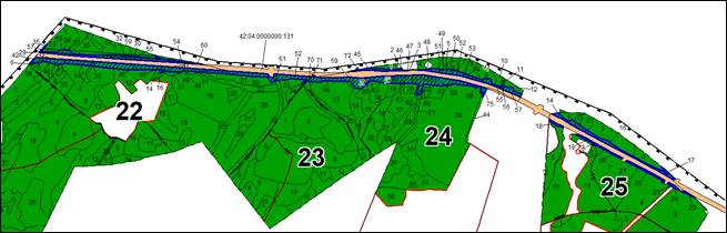 Постановление Правительства Кемеровской области - Кузбасса от 29.12.2025 N 777 "Об изменении площадей и границ земель, на которых расположены леса, указанные в пункте 4 части 1 статьи 114 Лесного кодекса Российской Федерации, Кемеровского лесничества Кемеровской области – Кузбасса". Рис. 1