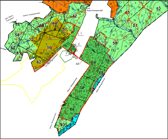 Постановление Правительства Кемеровской области - Кузбасса от 13.01.2026 N 6 "Об изменении площадей и границ земель, на которых расположены леса, указанные в пункте 3 части 1 статьи 114 Лесного кодекса Российской Федерации, Междуреченского лесничества Кемеровской области – Кузбасса". Рис. 1
