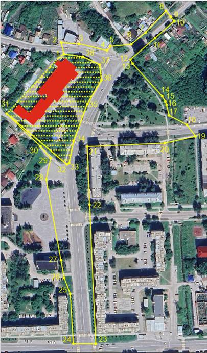 Постановление Правительства Кемеровской области - Кузбасса от 19.05.2026 N 276 "Об установлении зон охраны объекта культурного наследия регионального значения «Дворец культуры металлургов», расположенного по адресу: Кемеровская область – Кузбасс, г. Гурьевск, ул. Коммунистическая, д. 23". Рис. 1